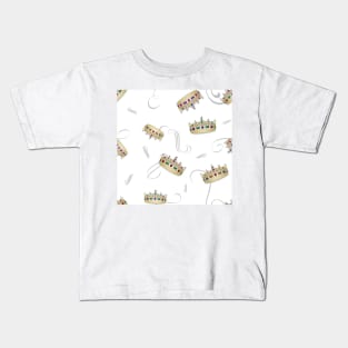 Fancy Jeweled Golden Crowns Kids T-Shirt